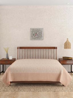 Fabindia - Pink Cutwork Cotton Bed Cover (Double)