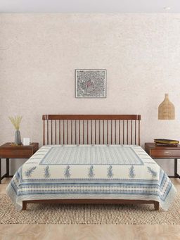 Fabindia - Blue Abha Hand Block Cotton Bed Cover