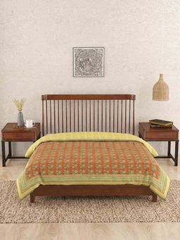 Fabindia - Orange Nikunj Cotton Quilt (Double)