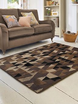 Saral Home - Brown Microfiber Carpet -180x270 cm