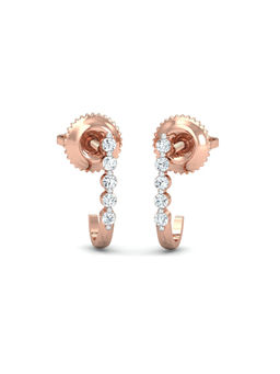 KuberBox - Aalamb J-shaped Earrings 18K Gold