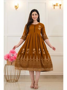 The Perfect Fit Co. - Mustard Stylish Women's Casual Dress