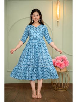 The Perfect Fit Co. - Blue Stylish Women's Casual Dress