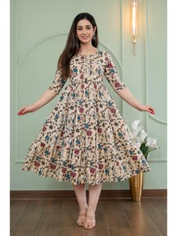 The Perfect Fit Co. - Beige Comfy Women's Casual Dress