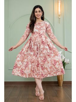 The Perfect Fit Co. - Peach Comfy Women's Casual Dress