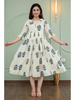 The Perfect Fit Co. - Off-White Comfy Women's Casual Dress