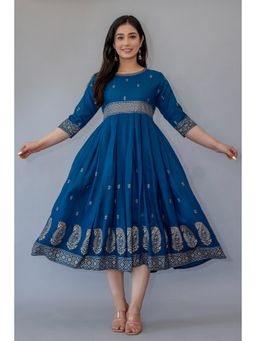 The Perfect Fit Co. - Blue Premium Women's Casual Dress