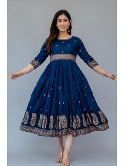 The Perfect Fit Co. - Navy Blue Premium Women's Casual Dress