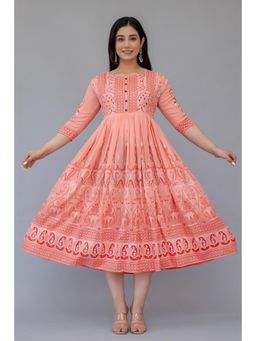 The Perfect Fit Co. - Peach Latest Women's Casual Dress