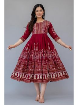 The Perfect Fit Co. - Red Latest Women's Casual Dress