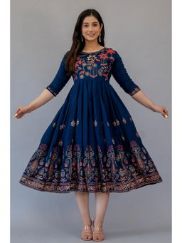 The Perfect Fit Co. - Navy Blue Soft Women's Casual Dress
