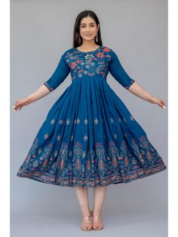 The Perfect Fit Co. - Blue Soft Women's Casual Dress