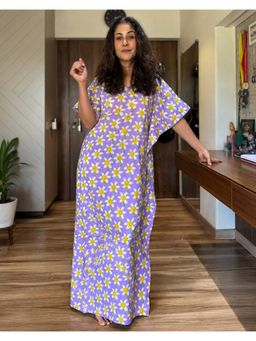 Phutari - Lavender Daffodil Maxi Kaftan Dress