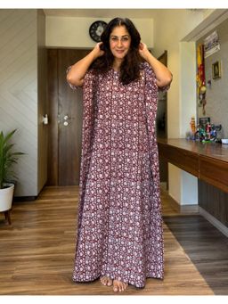 Phutari - Maroon Kamal Maxi Kaftan Dress