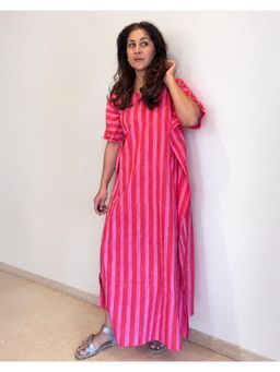 Phutari - Pink Bubble Gum Maxi Kaftan Dress