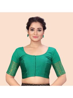 Studio Shringaar - Green Women's Brocade Elbow Length Sleeves Blouse