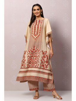 Biba - Beige Straight Suit Set (Set of 2)