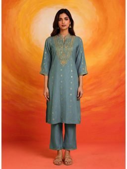 Lakshita - Sage Green Embroidered Co-Ord (Set of 2)
