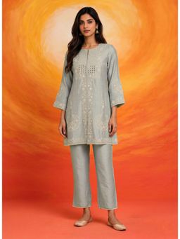 Lakshita - Viscose Green Embroidered Kurta with Pant