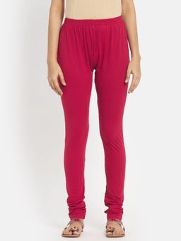 Fabindia - Red Cotton Spandex Elasticated Churidar