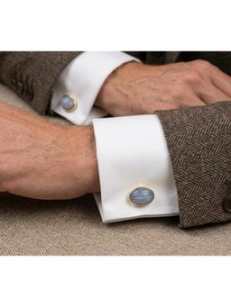 VARNIKA ARORA - Chalcedony Grey Cufflinks
