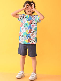 ANTHRILO - Dogs Printed Check T-Shirt & Shorts (Set of 2)