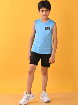 ANTHRILO - Basketball Blue Sporty Black T-Shirt & Shorts (Set of 2)