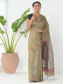 Fabindia - Silk Matka Jamdani Woven Sari