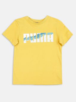 Puma - Graphic Logo Boys Yellow T-shirt