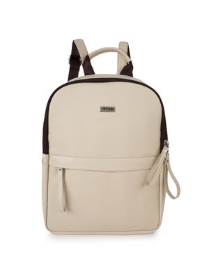 Buy VENEER Women Solid Cream Backpack (M) Online
