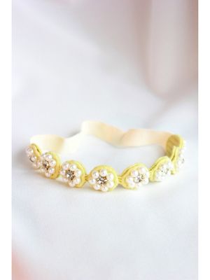 CHOKO - Pearl Net Stretchable Hair Band - Teardrop Pearls - Elegant Pattern - Off-White/Pearly White main image 1