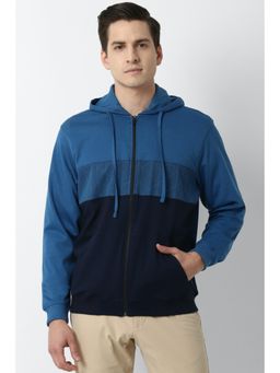 Louis Philippe - Men Navy Blue Hoodies