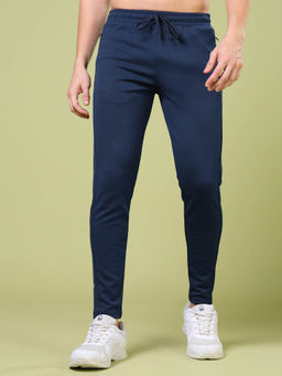Technosport - Men Navy Blue Solid Slim Fit Sports with Elasto Plus Trackpant