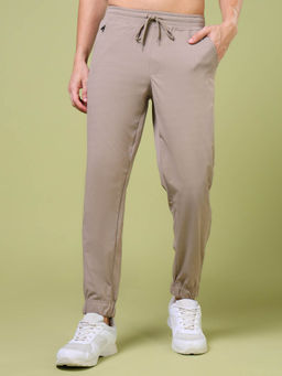 Technosport - Men Khaki Solid Relaxed Fit Sports with Elasto Plus Jogger