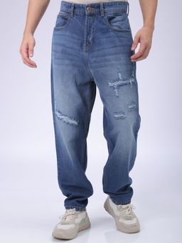 The Indian Garage Co - Men's Loose Distressed Mid-Rise Jeans