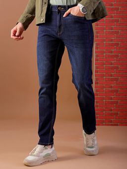 The Indian Garage Co - Blue Men's Slim Fit Solid Mid-Rise Jeans