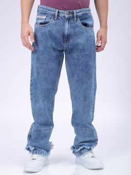 The Indian Garage Co - Men's Vintage Straight Fit Solid Mid-Rise Jeans