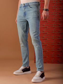 The Indian Garage Co - Men's Slim Fit Solid Mid-Rise Stretchable Jeans
