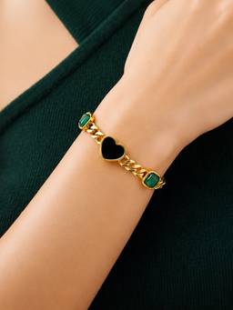 ARTKLIM - Heart Charm Gold Anti-Tarnish Bracelet