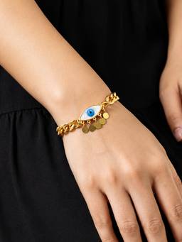 ARTKLIM - Evil Eye Charm Gold Chain Anti-Tarnish Bracelet