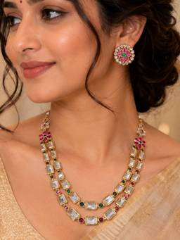 Fida - Layered Gold Kundan Embellishment Jewellery Set