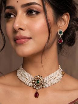 Fida - Kundan Embellishment Jewellery Set