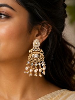 Fida - Gold - Plated Shaped Women Ethnic Meenakari Drop Earrings