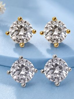 OOMPH - Solitaire Cubic Zirconia Stud Earrings (Pack of 2)