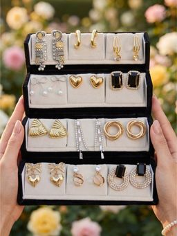 NUI - Gold Plated Korean Drop Earrings (Pack of 12)