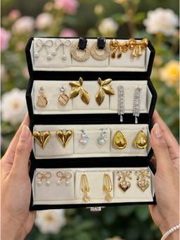 NUI - Gold Plated Korean Drop Earrings (Pack of 12)