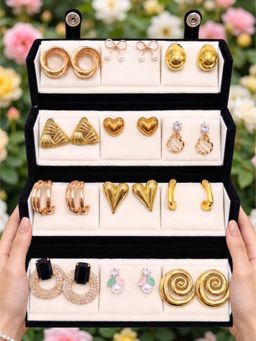NUI - Gold Plated Korean Drop Earrings (Pack of 12)