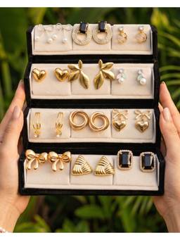 NUI - Gold Plated Korean Drop Earrings (Pack of 12)