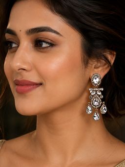 Fida - Kundan Shaped Women Ethnic Drop Earrings