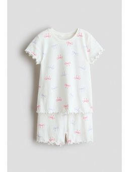 H&M - Girls White Cotton T-Shirt and Shorts